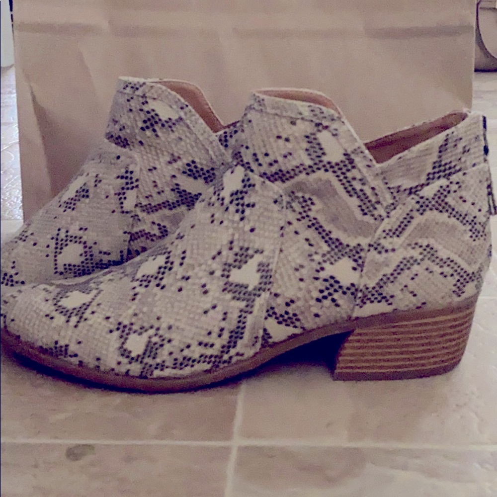 Snakeskin Print Ankle Boots